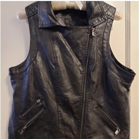 Buffalo David Bitton Black motorcycle riders Ladies Moto vest similar HD VEST - Picture 1 of 5